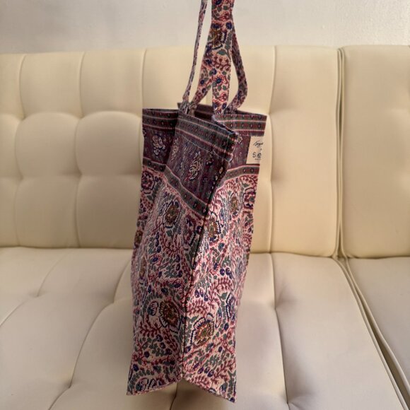 Sézane x Sea New York limited edition tote bag, pink Emilia paisley print, NWOT - Picture 3 of 4